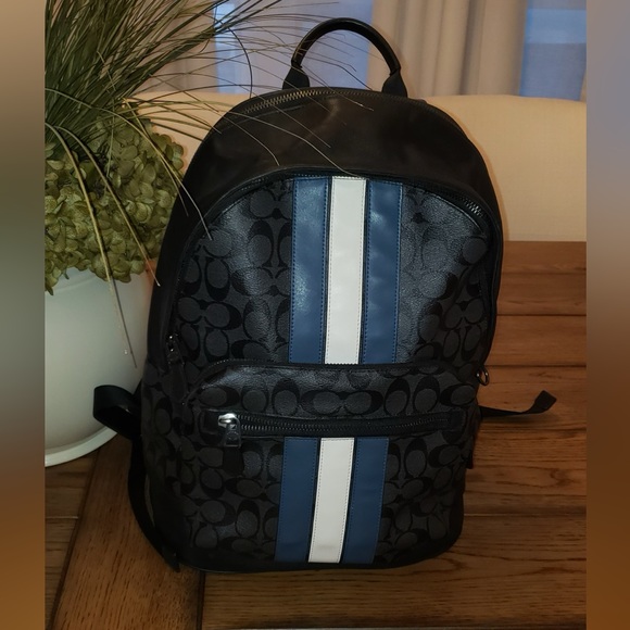 Coach West Backpack In Signature Canvas With Varsity Stripe - Picture 3 of 3
